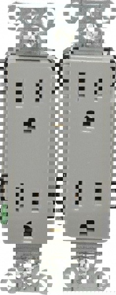 Straight Blade Duplex Receptacle: NEMA 5-15R, 15 Amps, Self-Grounding